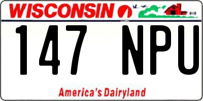 WI license plate 147NPU