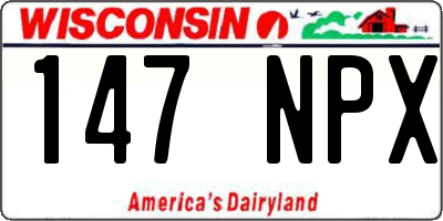 WI license plate 147NPX