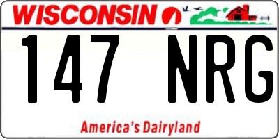 WI license plate 147NRG