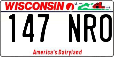 WI license plate 147NRO