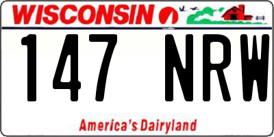 WI license plate 147NRW