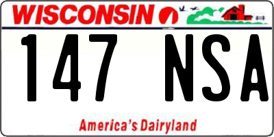WI license plate 147NSA