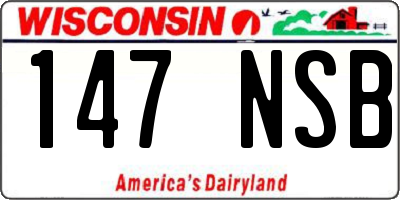 WI license plate 147NSB