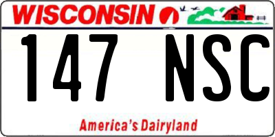 WI license plate 147NSC