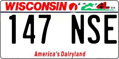 WI license plate 147NSE