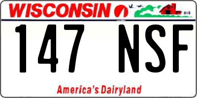 WI license plate 147NSF