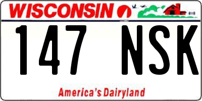 WI license plate 147NSK