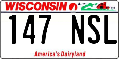 WI license plate 147NSL