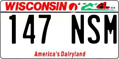 WI license plate 147NSM
