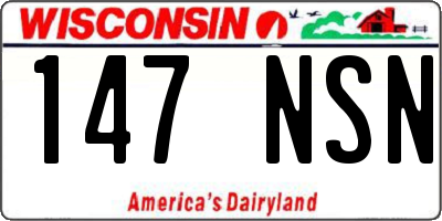 WI license plate 147NSN