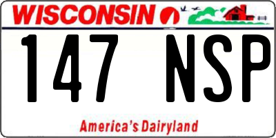 WI license plate 147NSP