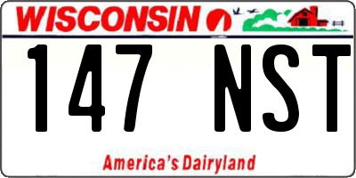 WI license plate 147NST