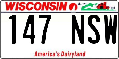 WI license plate 147NSW