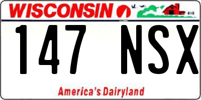 WI license plate 147NSX