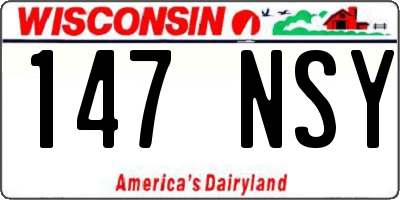 WI license plate 147NSY