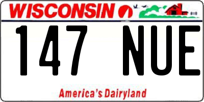 WI license plate 147NUE