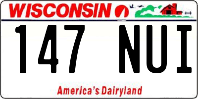 WI license plate 147NUI