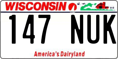 WI license plate 147NUK
