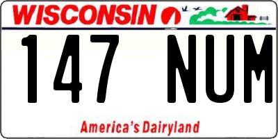 WI license plate 147NUM