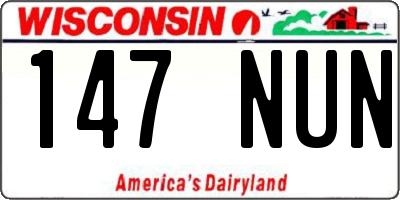 WI license plate 147NUN