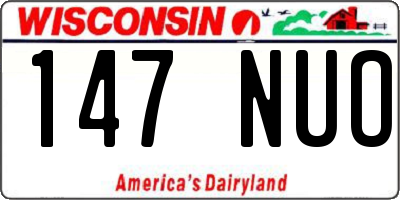 WI license plate 147NUO