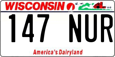 WI license plate 147NUR