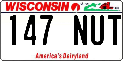 WI license plate 147NUT