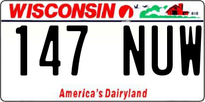 WI license plate 147NUW