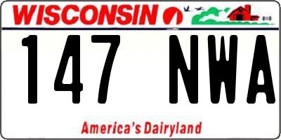 WI license plate 147NWA