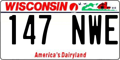 WI license plate 147NWE