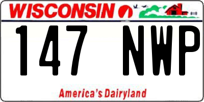 WI license plate 147NWP