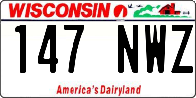 WI license plate 147NWZ
