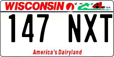 WI license plate 147NXT