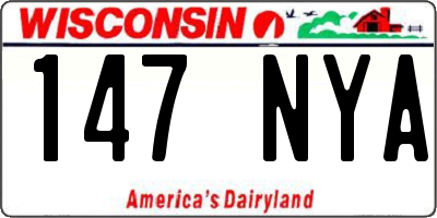 WI license plate 147NYA