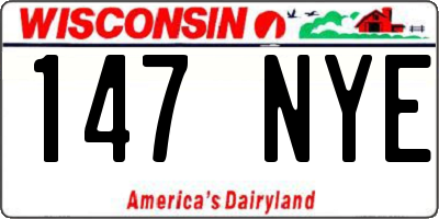 WI license plate 147NYE