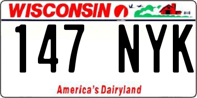 WI license plate 147NYK