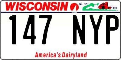 WI license plate 147NYP
