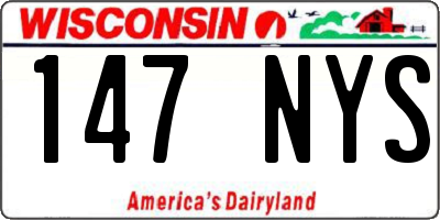 WI license plate 147NYS