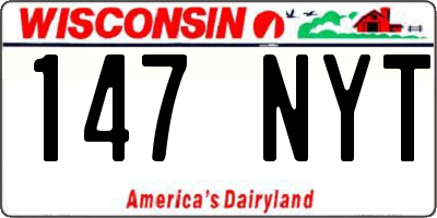 WI license plate 147NYT