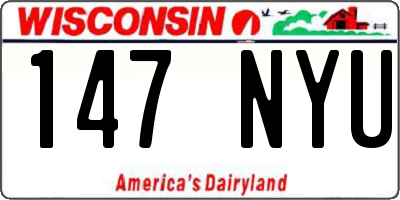 WI license plate 147NYU