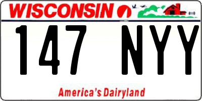 WI license plate 147NYY