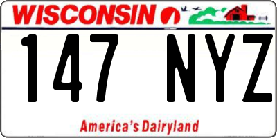 WI license plate 147NYZ
