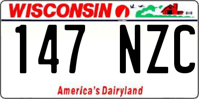 WI license plate 147NZC