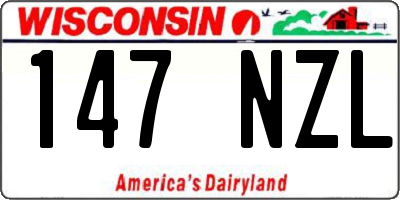 WI license plate 147NZL