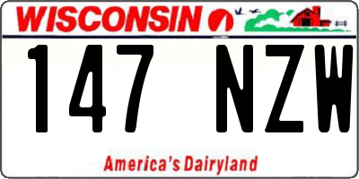 WI license plate 147NZW