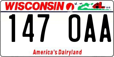 WI license plate 147OAA
