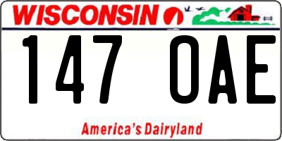 WI license plate 147OAE