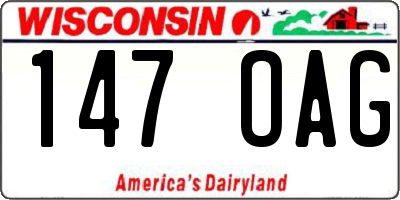 WI license plate 147OAG