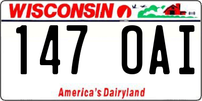 WI license plate 147OAI