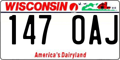 WI license plate 147OAJ